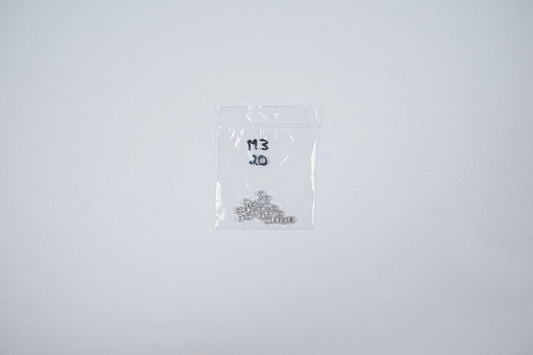 aluminum m3 nuts in a bag on a white background