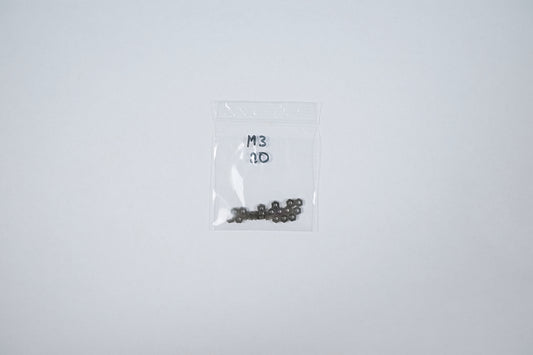 plastic nuts in a bag on a white background