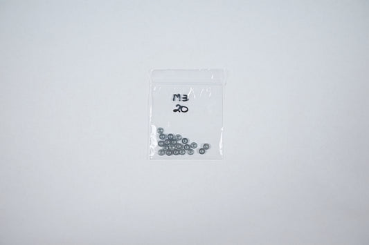 steel m3 press nuts in a bag on a white background 